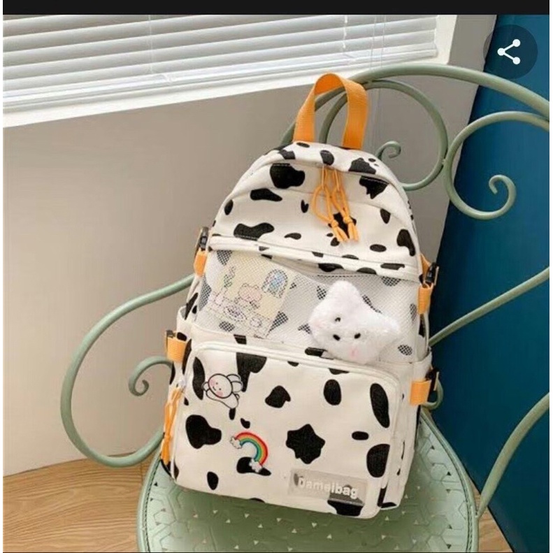 TAS RANSEL HIKING ANAK SEKOLAH PAUD TK SD SMP SMA MOTIF CORAK COW SAPI