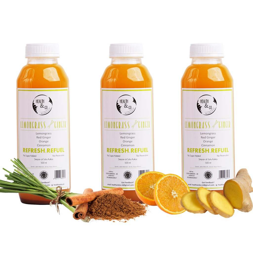 

Health & Co Lemongrass Ginger - Minuman Sehat 500 ML (Pack of 3)