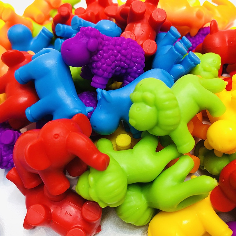[1Set Kid's Rainbow Counting  Anilmals with Matching Sorting Bowl] [ Educational Toddler Preschool Math Manipulatives Toy ][Children's Birthday Gift]