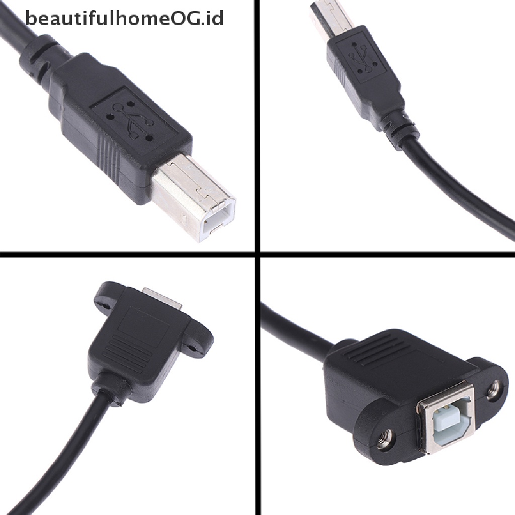 Kabel Extension USB 2.0 Tipe B Male Ke Tipe B Female Dengan Panel Mount Untuk Printer