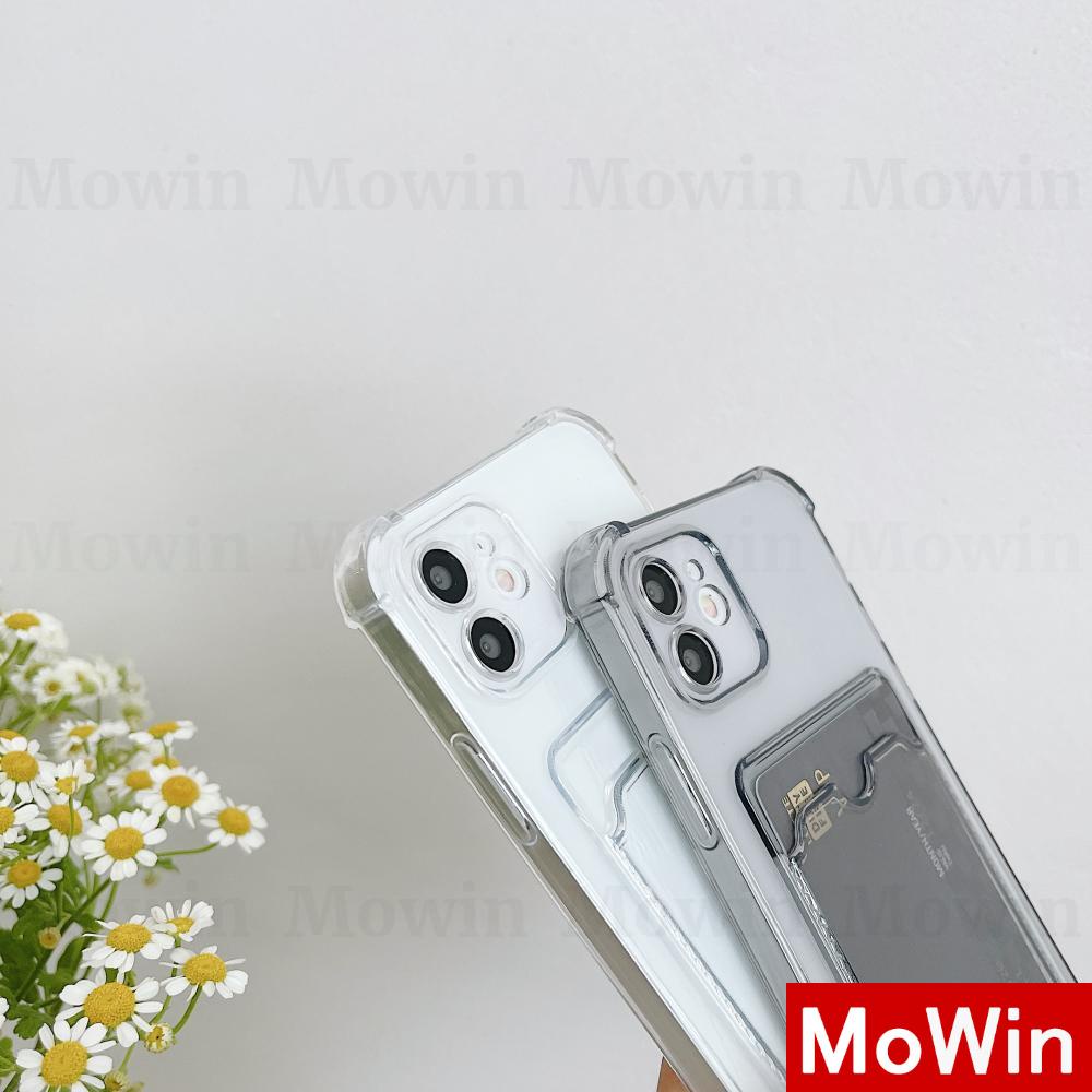 Mowin - Casing kompatibel untuk iphone 11 iphone 13 pro max iPhone Case Silicone Soft Case Card Case Shockproof Clear Case Card Storage Compatible for iphone 11 iphone 12 pro max iphone 7 plus iphone 8 plus iphone xr xs max SE2020 Pro 7plus Max 8plus 11