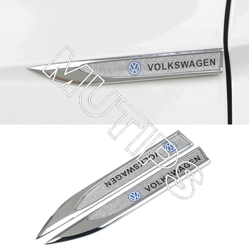 Volkswagen 2 Pcs Sticker Dekorasi Panel Pintu Mobil Bahan Logam Aksen Berlian Imitasi Untuk Polo Golf mk3 mk6 mk7 Scirocco Beetle Passat B5 B6 B7 CC