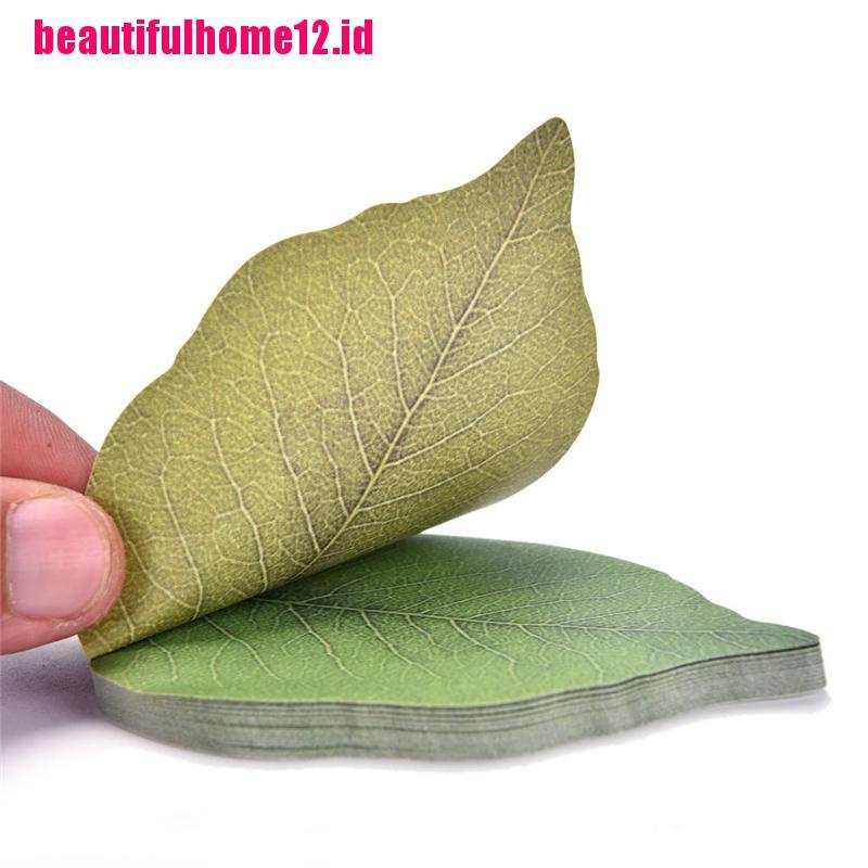 【beautifulhome12.id】Leaf Fall Kraft Paper Sticky Post It Notes Green For Work Or Study