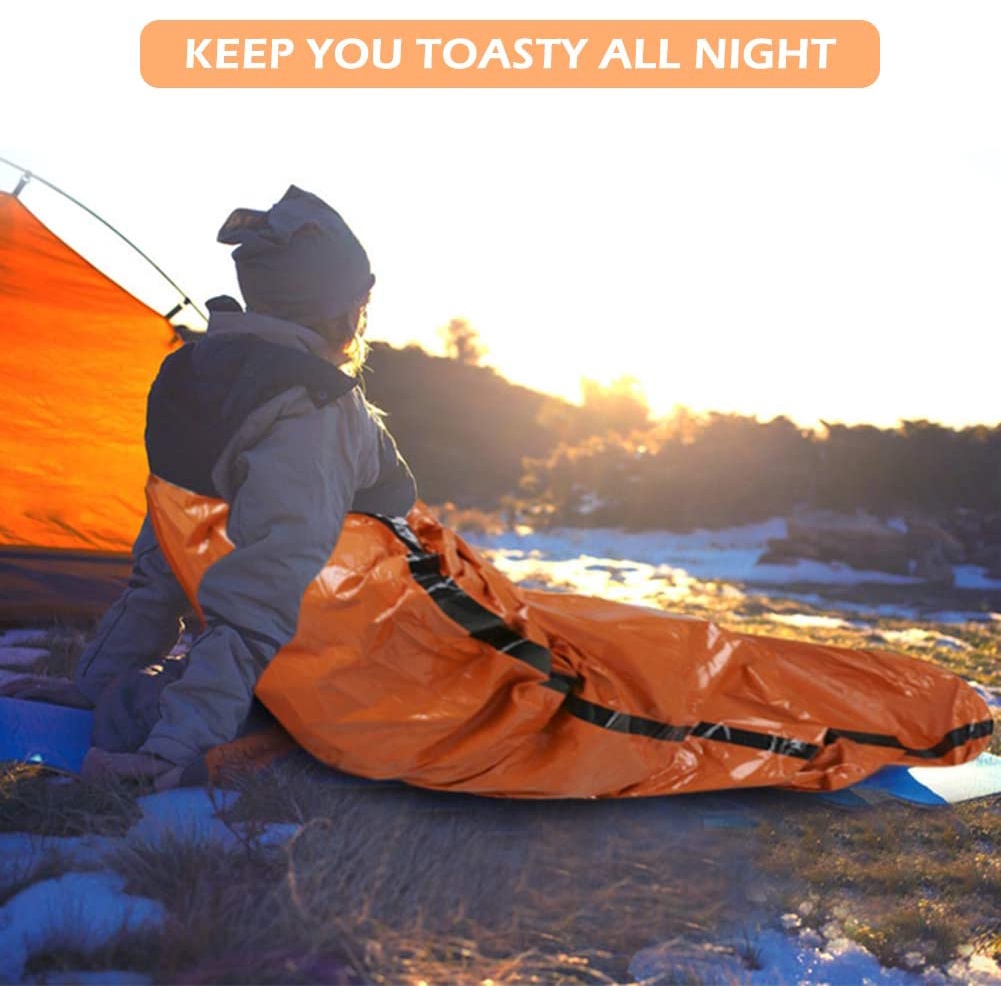 Compact Bivy Sack Emergency Survival Sleeping Bag / Portable Waterproof Reusable Thermal Sleeping Bags / Waterproof First Aid Survival Camping Hiking Travel Bags