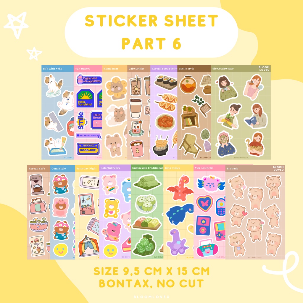 

STICKER SHEET AESTHETIC STIKER JOURNAL BUJO DECO PLANNER POLCO DECO TUMBL