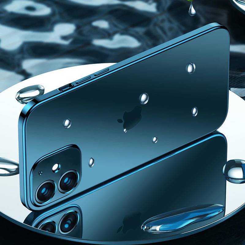 Soft Case Silikon Transparan Frame Kotak Cover iPhone 13 12 11 Pro MAX Mini X XS MAX XR SE 2022 2020 6 6S 7 8 Plus