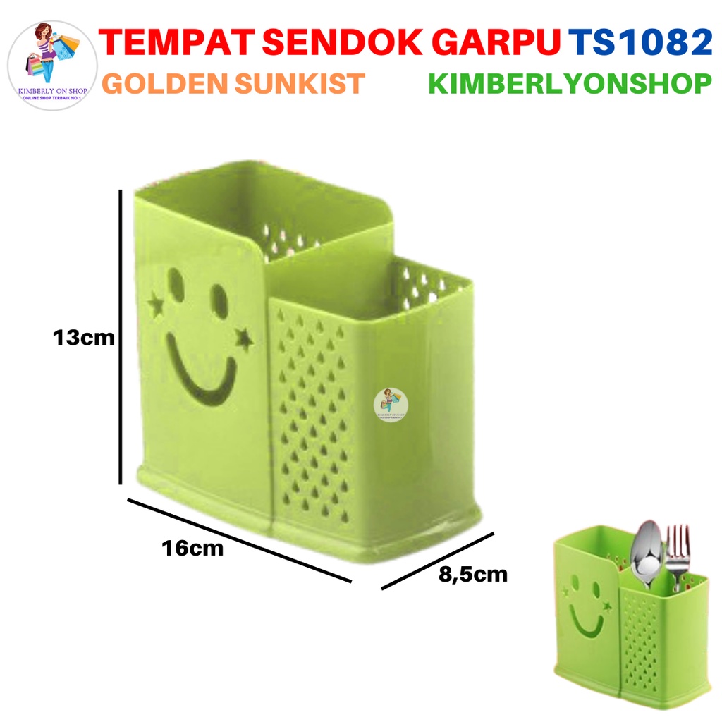 Kimberlyonshop Tempat Sendok Garpu Plastik Golden Sunkist TS1082