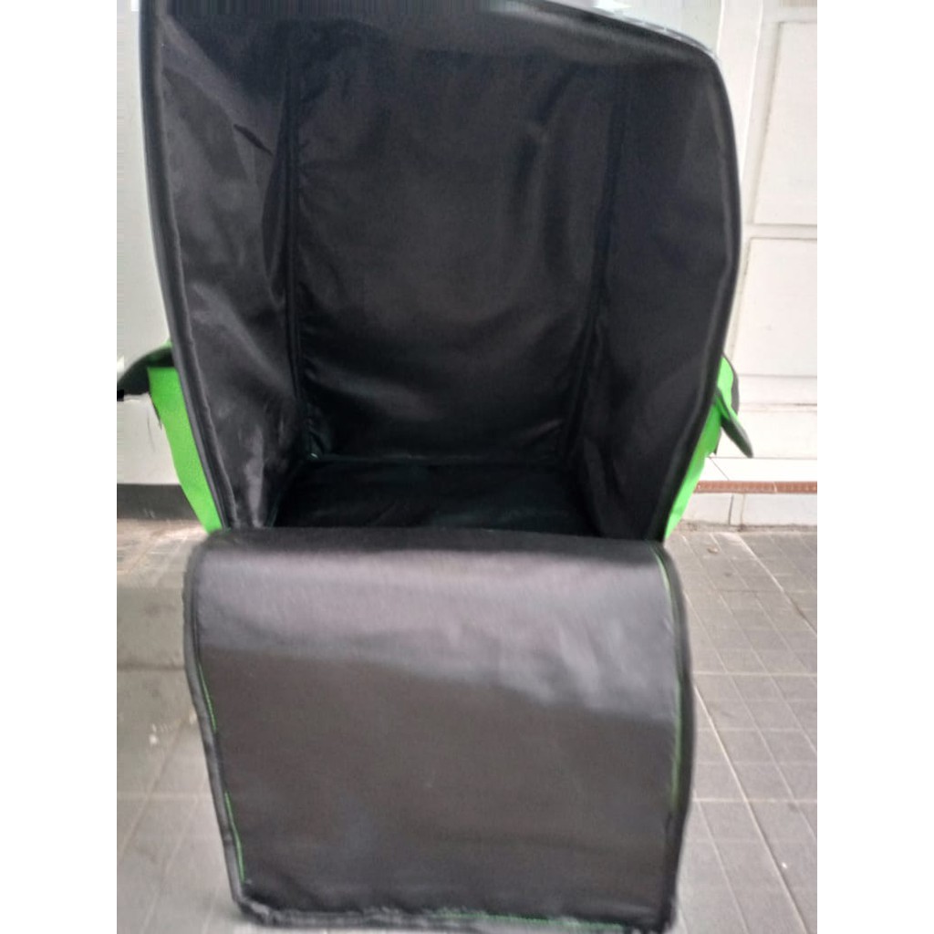 RPM JB TAS BARANG RANSEL KURIR MOTOR UKURAN BESAR WARNA HIJAU GOJEK GOSEND GRABFOOD