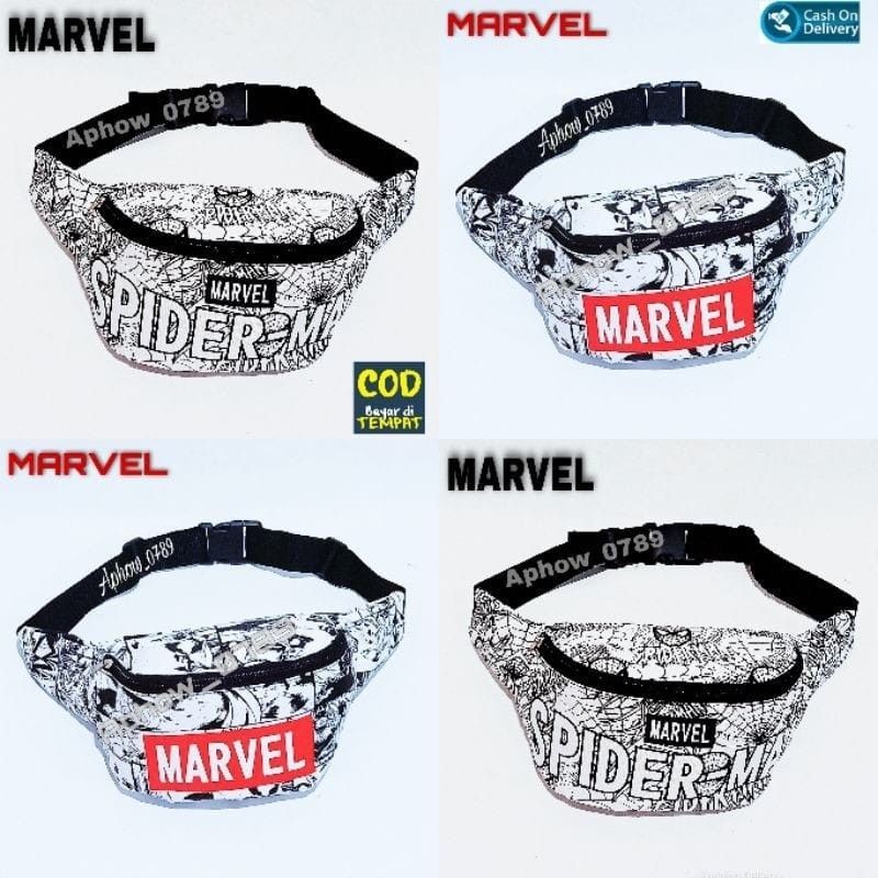 Tas selempang Waistbag anak / tas bahu anak marvel