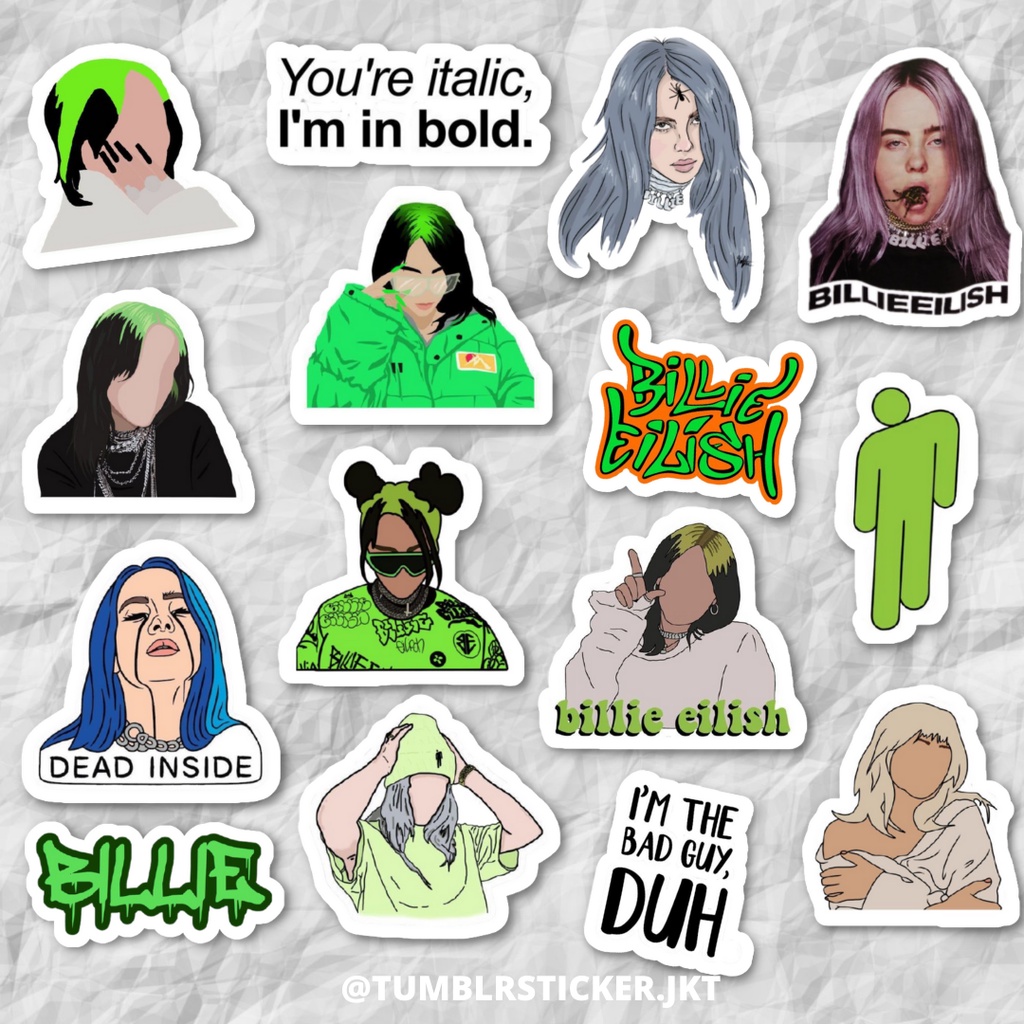 

STICKER AESTHETIC BILLIE EILISH PACK | STICKER TUMBLR LAPTOP | STICKER AESTHETIC HP JURNAL | STICKER CASE HP