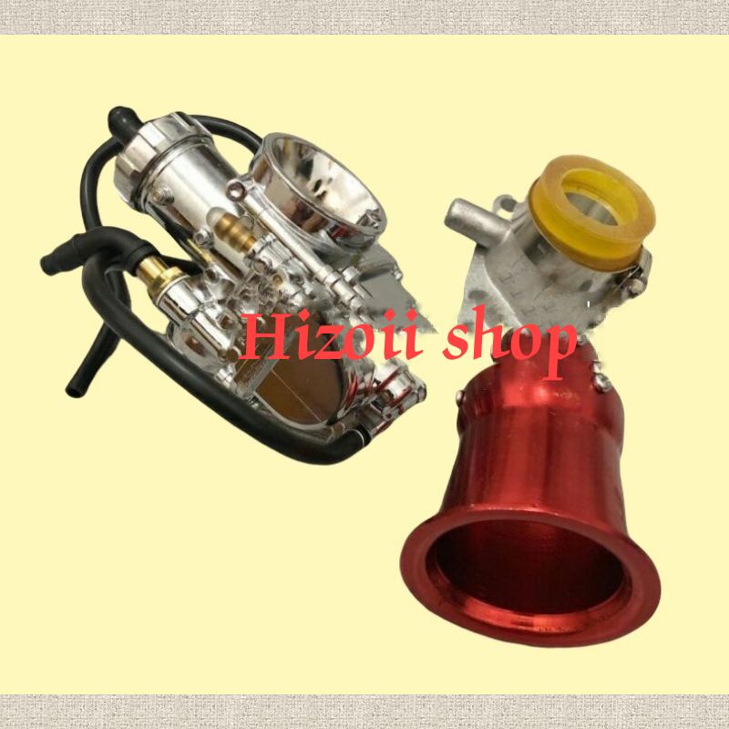 karburator PE 28 chrome+ corong karbu panjang pe 28+Intek RX king+oli