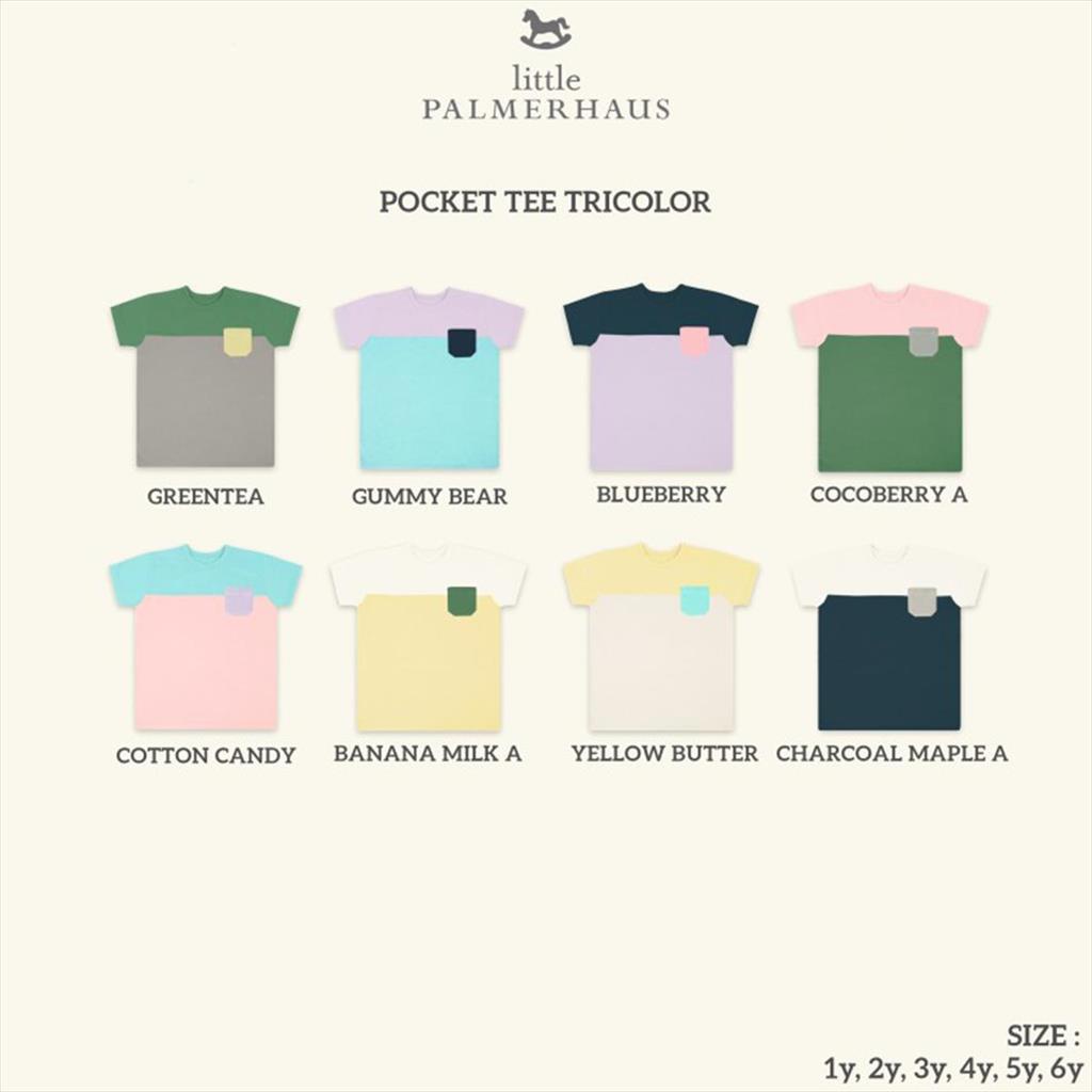 Little Palmerhaus Pocket Tee Tricolor Yellow Butter Kaos Oblong Anak