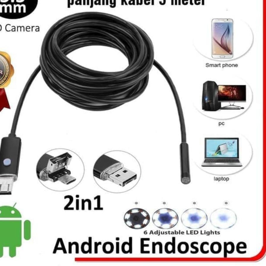 ✦ ENDOSCOPE KABEL Camera Android 5M 5.5MM LENS Pengintai Android ֍
