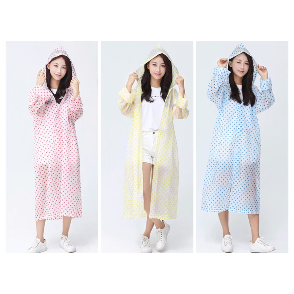 RA 05 Jas Hujan Poncho  Polkadot Unisex Korean Style