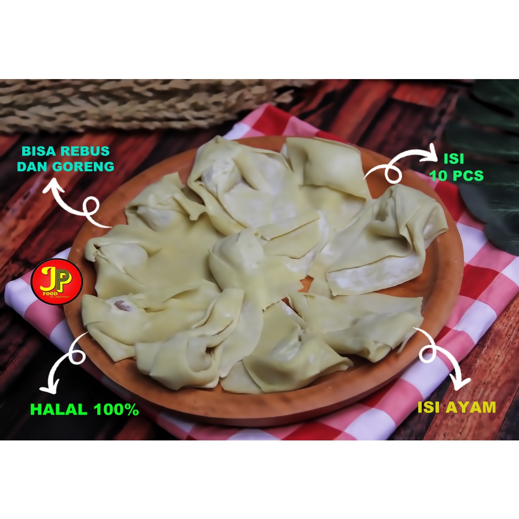 

Pangsit rebus dan goreng isi ayam