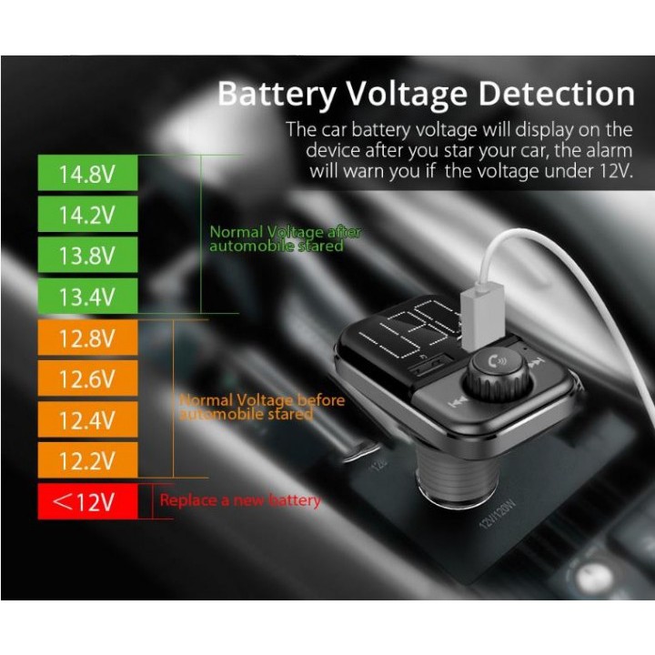 BT72 Dual USB Car Charger Bluetooth Handsfree Call FM Transmitter