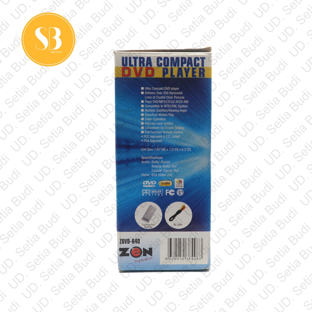 DVD Player Portable Zen ZDVD-640 Baru Cuci Gudang