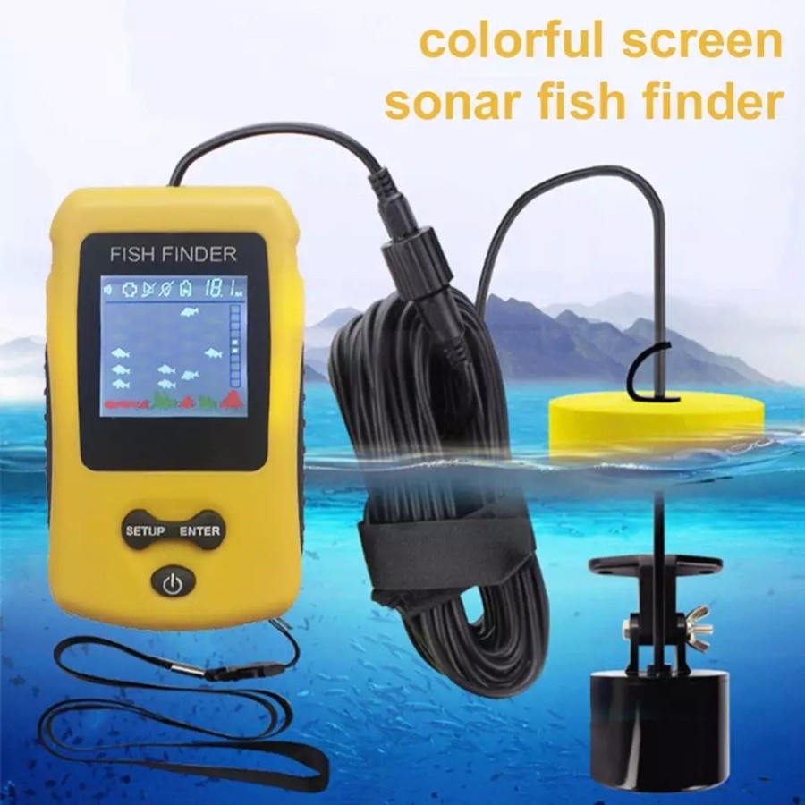 sonar sensor pencari ikan/portable 100m fish finder/gps lacak ikan