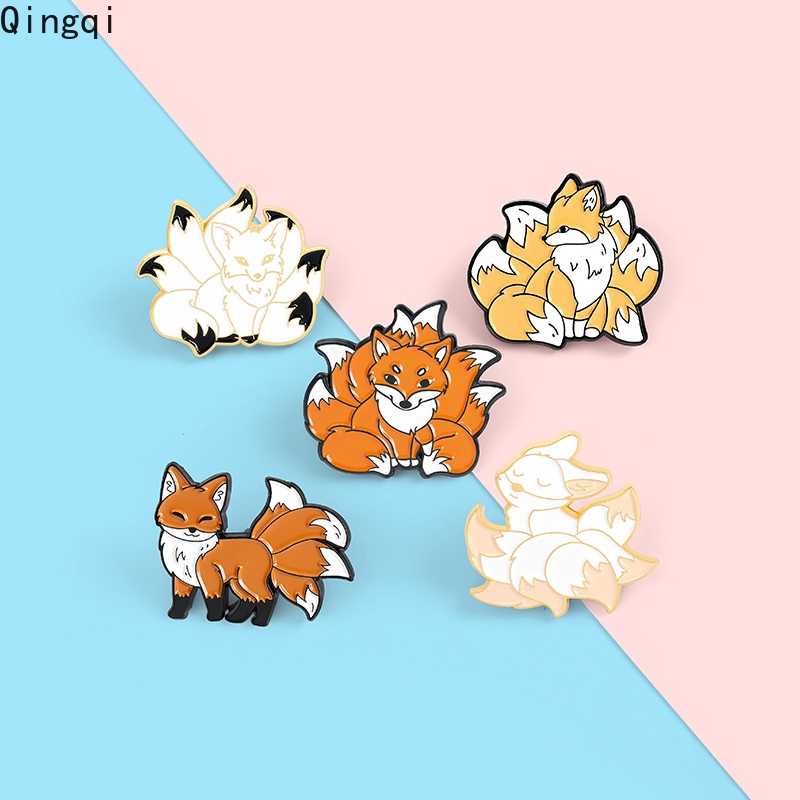 Bros Pin Enamel Bentuk Kartun Hewan Rubah Untuk Hadiah Anak