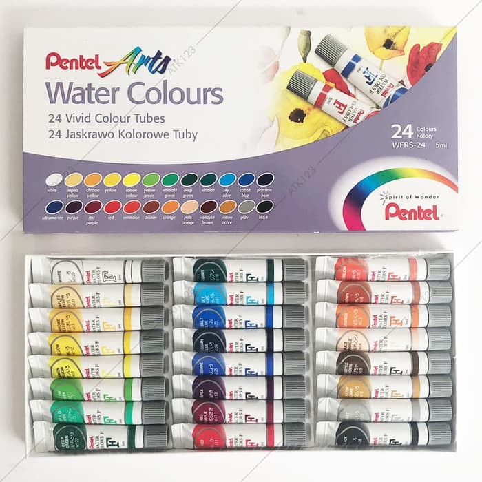 

Stok Ready Cat Air Pentel Arts 24 Water Colours WFRS 24 Berkualitas