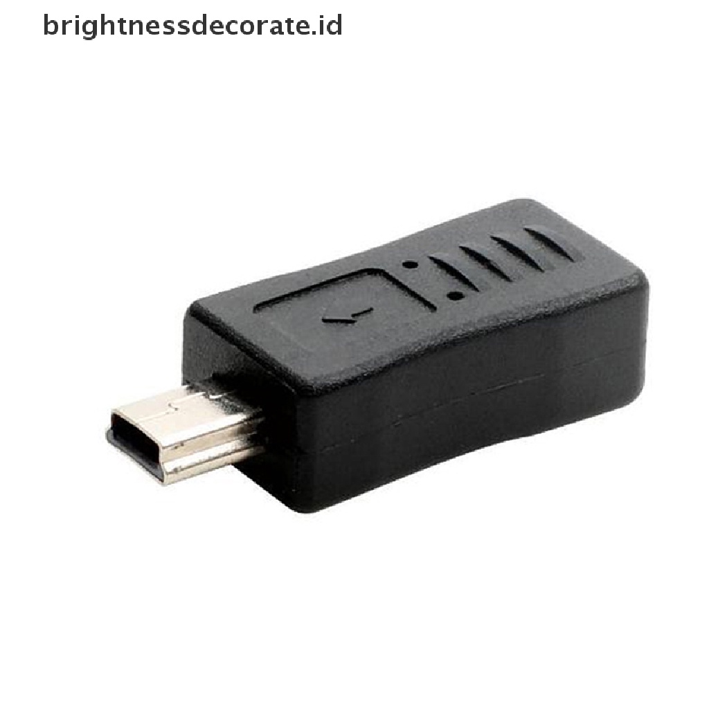 Adaptor Konverter Charger Micro Usb Female Ke Mini Usb Male Warna Hitam