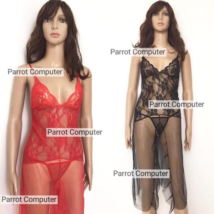 Sexy Lingerie Transparan Lingeri Wanita 882 Panjang Baju Tidur Seksi