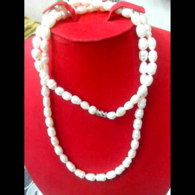 Kalung Mutiara Air Tawar Panjang 33 Cm