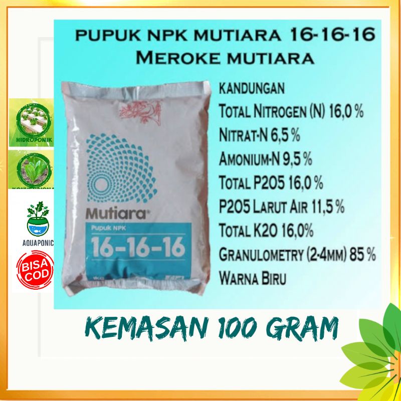 Pupuk NPK mutiara 100 gram