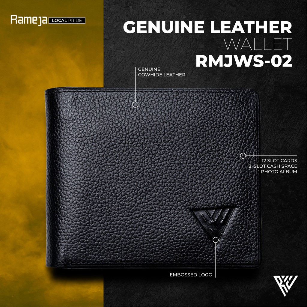 RAMEJA Dompet Pria Bahan Kulit Asli Motif Jeruk RMJWS02