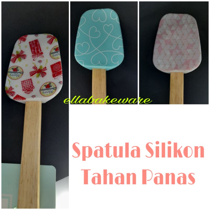 Sendok Salad Silikon tahan panas Silikon spatula MOTIF