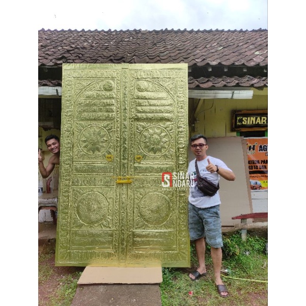 kaligrafi kuningan pintu kabah ukuran custom