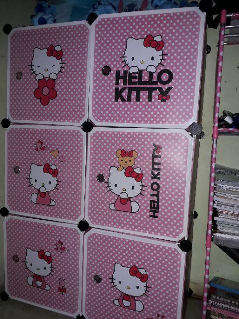 Lemari Rakit Plastik Baju Anak/ Pakaian 6 Pintu/kotak/susun Motif Termurah
