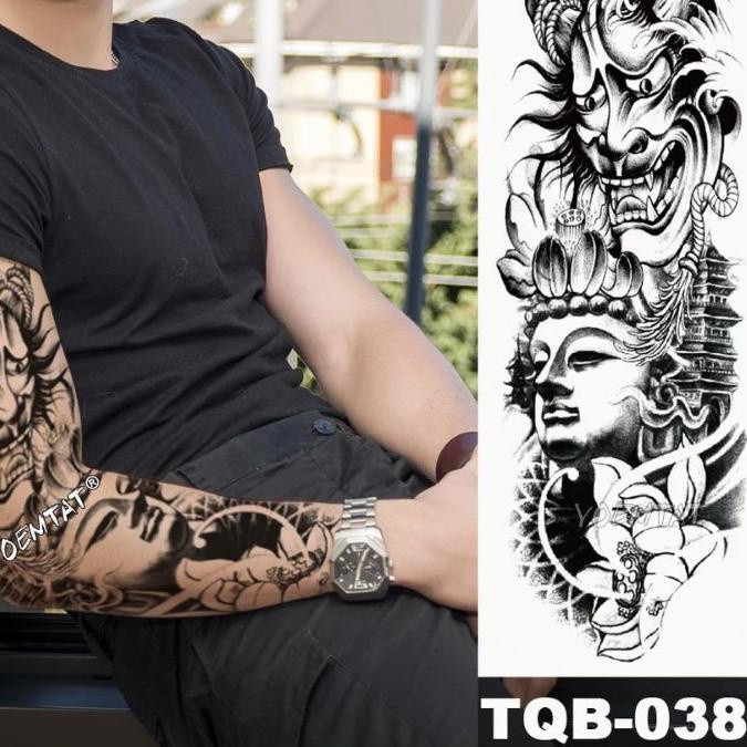➹ harga sepesial tato temporer full tangan Yakuza black tahan lama dan tahan air ❆