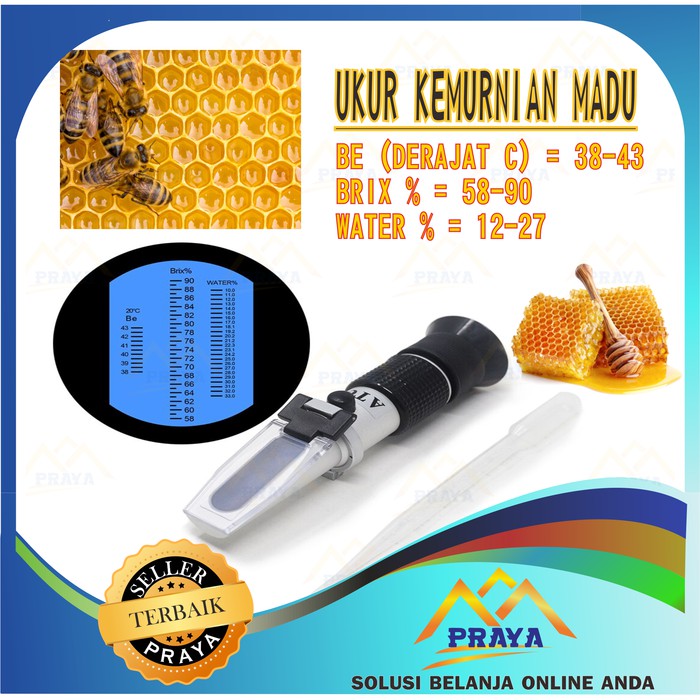 Honey Refractometer alat ukur kadar kemurnian madu murni