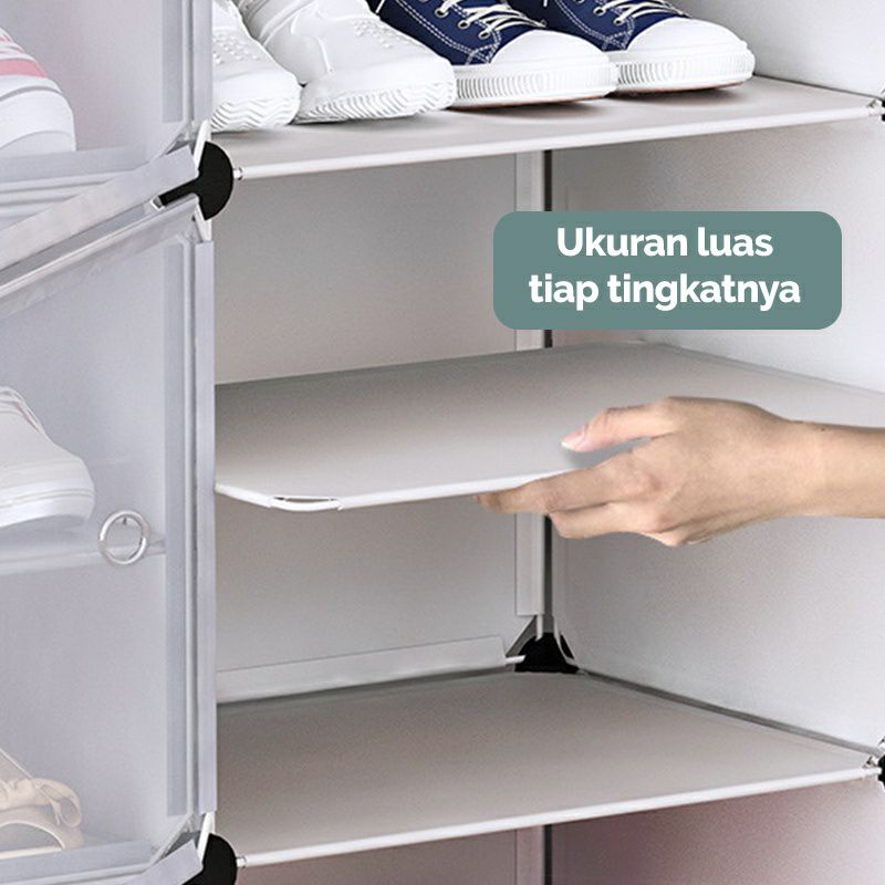 TERLARIS Rak Sepatu Anti Debu 4 Layer/Rak sepatu Susun Tebal Shoe Rack Portable Serbaguna / Rak sepatu pintu portable anti debu