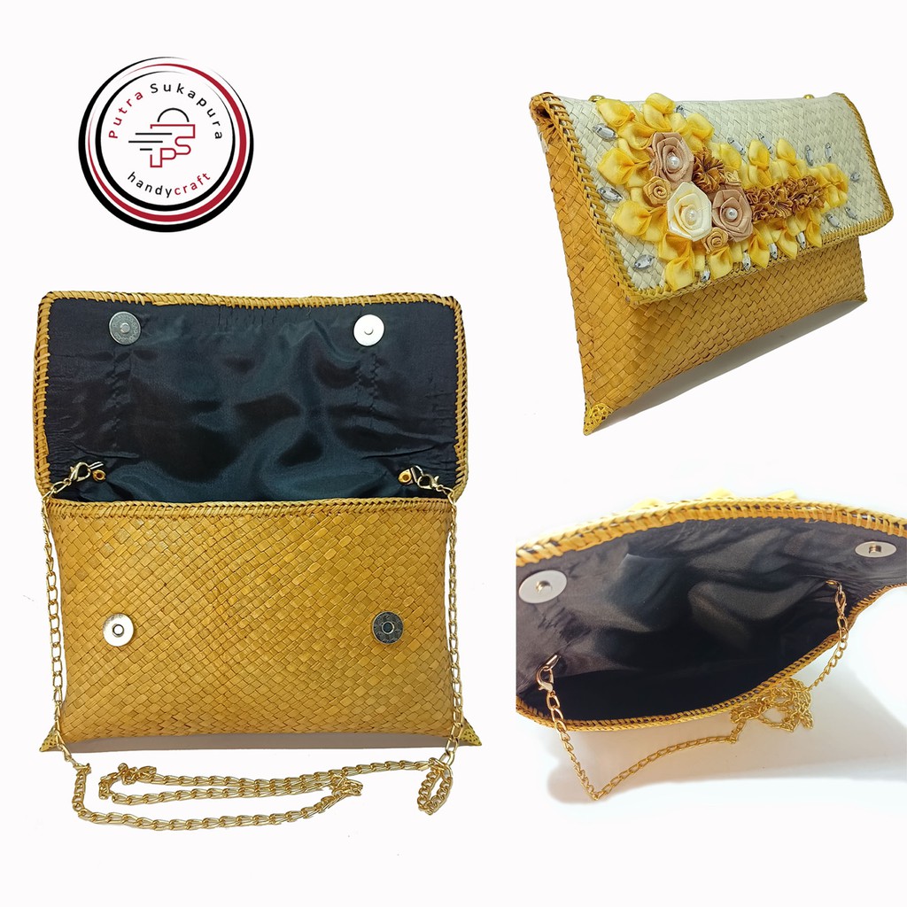 Putra Sukapura Handycraft Clutch Pesta Dompet Anyaman Wanita