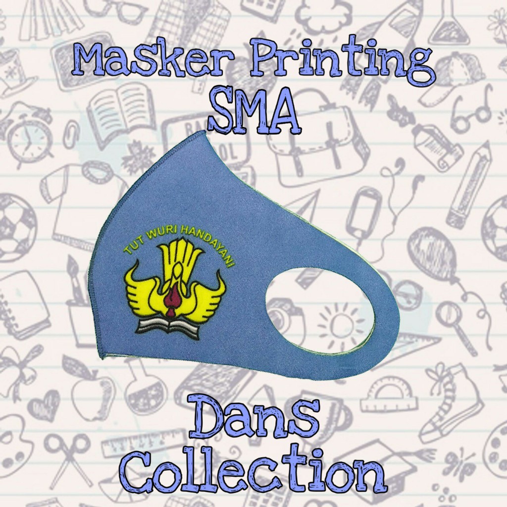 Masker Scuba Printing Anak Sekolah SD/SMP/SMA