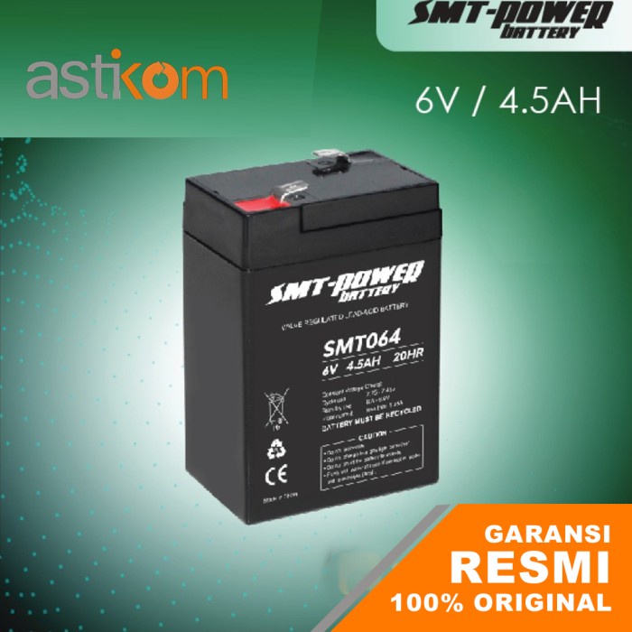 Power Battery Baterai UPS Samoto SMT064 6V 4,5AH Aki Kering