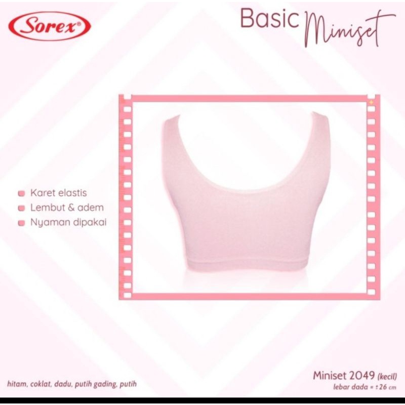 Sorex Basic Miniset Polos Anak Remaja Free Size 2049 Tanpa Kawat