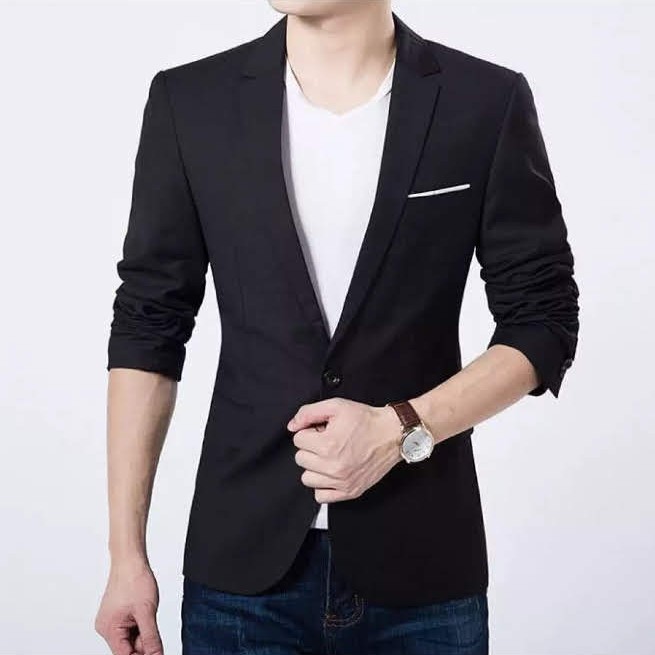 BLAZER SLIMFIT PRIA HITAM GABRIEL STRIPE BLACKLIST ORIGINAL NIKAYU HIGH TWIST