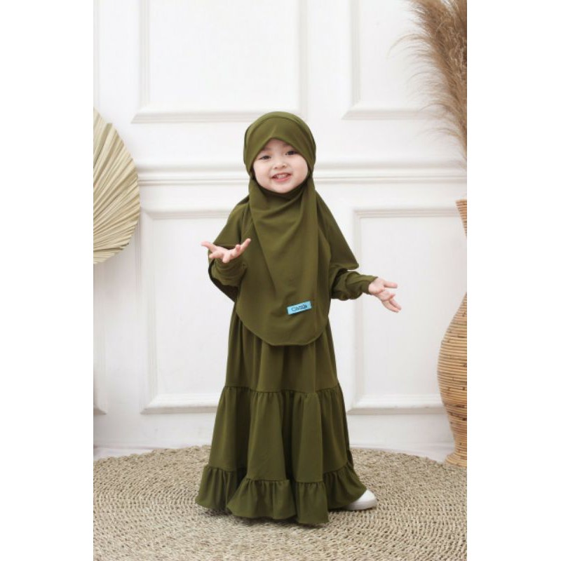 Gamisila Madina Ori Casila | Gamis Anak Set French Khimar