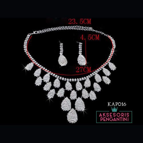 [PRODUK FAVORIT] KALUNG SET AKSESORIS PENGANTIN ANTING ANTING WANITA KAP016