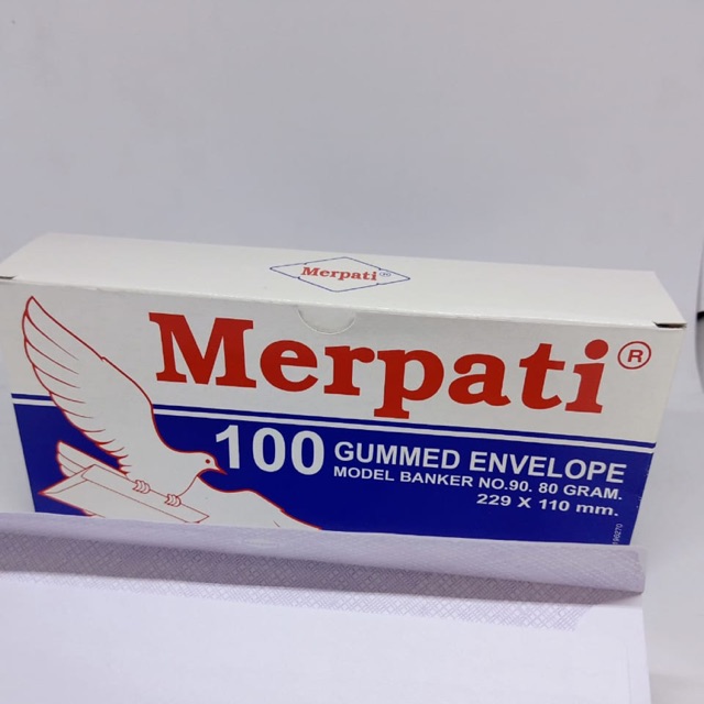 

Amplop merpati putih 22,9x11 cm isi 100 pcs