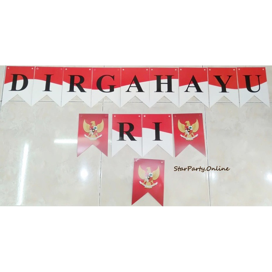 Rangkaian Dirgahayu Kemerdekaan RI /Banner Dirgahayu /Tulisan Dirgahayu Indonesia/ Bunting Flag