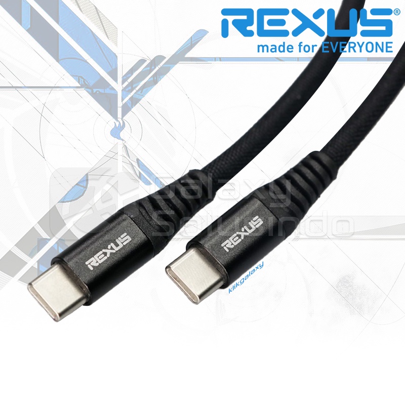 Rexus CB160P Type C to Type C Fast Charging Cable - 1 Meter