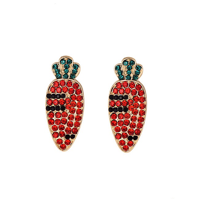 LRC Anting Tusuk Fashion Alloy Studded Carrot Earrings F82344