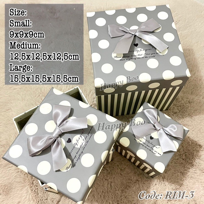 kotak kado box kado kotak hampers set 3 susun / satuan large medium small gift box premium rim3