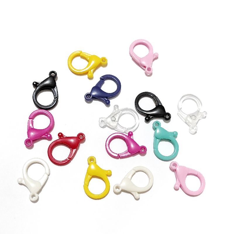 (1 buah) Kaitan Udang Plastik 2,5cm 25mm 2.5cm Lobster Clasp Plastic