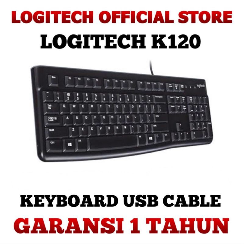 Logitech K120 USB Keyboard GARANSI RESMI