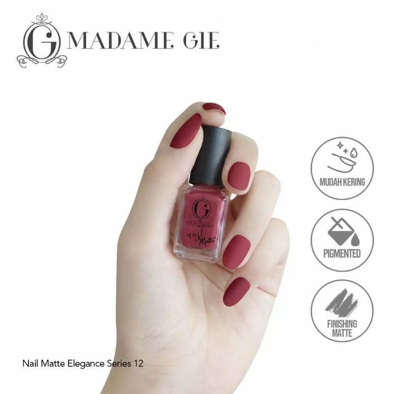 MADAME GIE (Satuan) Nail Matte Elegance Series - Cat Kuku / Pewarna Kuku / Kutek